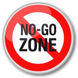 No-go zone sign