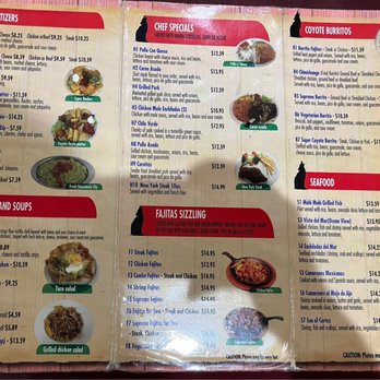 Coyote Rojo # 4 - Menu - Mexican Near Me - Spring Hill, Florida