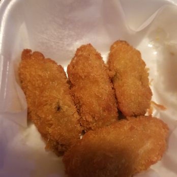 Asahi Sushi - 4 of the 5 fried oysters. - Sushi Bars Near Me - Olympia, Washington Asahi Sushi - 4 of the 5 fried oysters. - Sushi Bars Near Me - Olympia, Washington