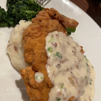 Carnation Cafe - Chicken fried chicken, mashed potatoes and broccolini - American Near Me - Anaheim, California