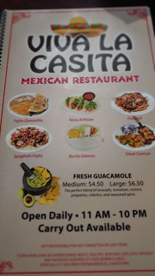 Menu photo 6 Viva La Casita Iuka, MS Menu photo 6 Viva La Casita Iuka, MS