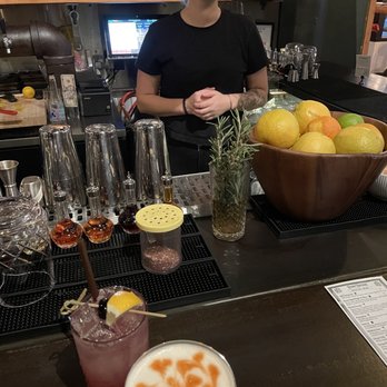 Chuckanut Bay Distillery - Maraska Sparkling Lemonade and Whiskey Sour with the artist who made them! Cheers! - Distilleries Near Me - Bellingham, Washington