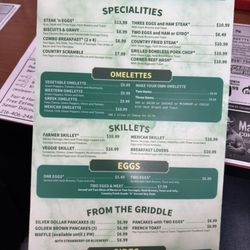 Canarys Family Restaurant - Menu as of Jan 2026