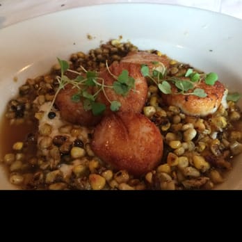 Hooked - Scallops with corn and grits. Yum! - Seafood Near Me - Ocean City, Maryland