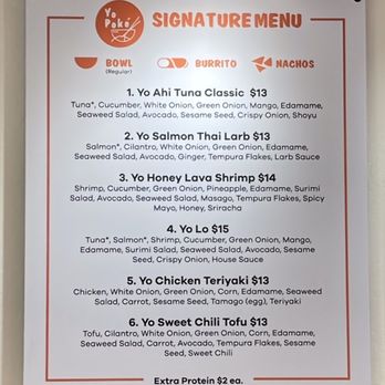 Yo Poké Fusion - Signature Menu - Poke Near Me - Bozeman, Montana Yo Poké Fusion - Signature Menu - Poke Near Me - Bozeman, Montana
