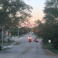 Village of Lake In the Hills - Moon setting over Miller Road.