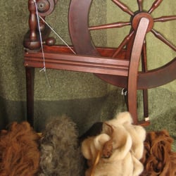 We have yarn, roving and raw fleece in our fiber shop as well as felted soaps