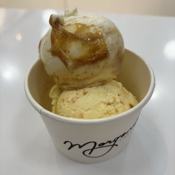 Morgenstern's - Pineapple Salted Egg Yolk and Banana Cornflake Caramel. - Ice Cream & Frozen Yogurt Near Me - New York, New York Morgenstern's - Pineapple Salted Egg Yolk and Banana Cornflake Caramel. - Ice Cream & Frozen Yogurt Near Me - New York, New York