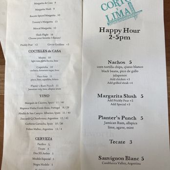 Corto Lima - Drink and happy hour menu - Latin American Near Me - Lexington, Kentucky Corto Lima - Drink and happy hour menu - Latin American Near Me - Lexington, Kentucky