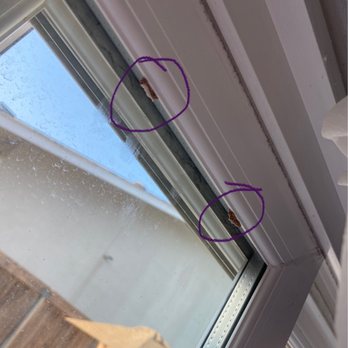 MD Glass - Cork pieces in slider to make the glass fit - Glass & Mirrors Near Me - Santa Ana, California