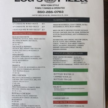 Lous Pizza - Menu - Pizza Near Me - Pensacola, Florida Lous Pizza - Menu - Pizza Near Me - Pensacola, Florida