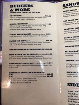 Menu photo 4 Nebraska Barn And Grill Gothenburg, NE