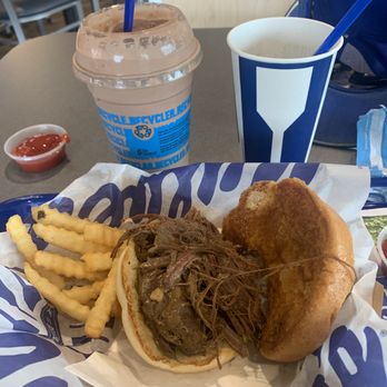 Culver's - My Shake Peanut Butter with chocolate, along with sandwich. - Burgers Near Me - Cooper City, Florida Culver's - My Shake Peanut Butter with chocolate, along with sandwich. - Burgers Near Me - Cooper City, Florida