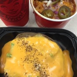 Wendy's - Chili w/ all the toppings! Broccoli Cheese Baked Potato
