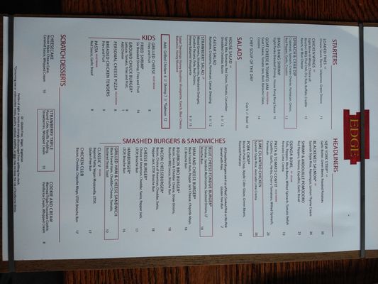 Menu photo 2 The Edge Roseland, VA