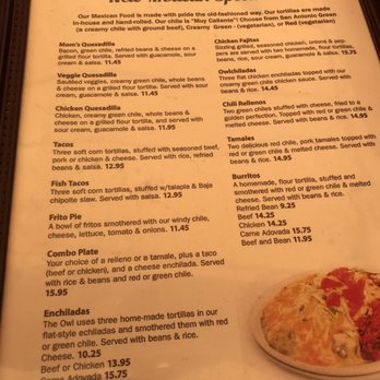 The Owl Cafe - Menu - Diners Near Me - Albuquerque, New Mexico The Owl Cafe - Menu - Diners Near Me - Albuquerque, New Mexico