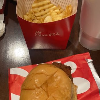 Chick-fil-A - Half filled large fries. They were disgustingly soggy and under cooked. If I want that amount of fries I would've gotten a medium. - Fast Food Near Me - Brooklyn Park, Minnesota