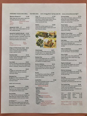 Menu photo 3 Armored Tacos And Grill Spring Lake, NC