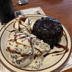 Lava cake with coconut ice cream