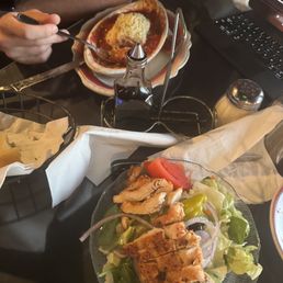 Salad and lasagna Salad and lasagna