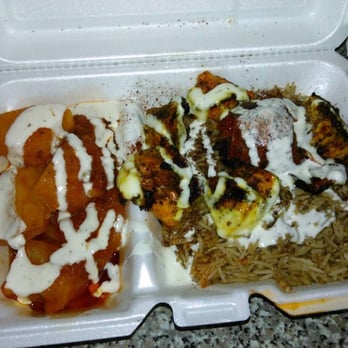 Kebabs To Go - Chicken kebob with potatoes and rice. - Afghan Near Me - Irving, Texas Kebabs To Go - Chicken kebob with potatoes and rice. - Afghan Near Me - Irving, Texas