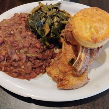 CuVee’s Culinary Creations - Pork chops, red beans and rice, greens and cornbread - Caterers Near Me - Houston, Texas CuVee’s Culinary Creations - Pork chops, red beans and rice, greens and cornbread - Caterers Near Me - Houston, Texas