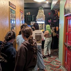 Palm Theatre - The line for popcorn and snacks
