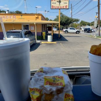 Country Burger - a cup of coffee and a donut - American Near Me - Dallas, Texas Country Burger - a cup of coffee and a donut - American Near Me - Dallas, Texas
