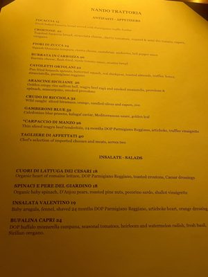 Menu photo 4 Nando Trattoria Manhattan Beach Manhattan Beach, CA Menu photo 4 Nando Trattoria Manhattan Beach Manhattan Beach, CA