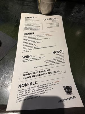 Menu photo 1 Prowl Las Vegas, NV Menu photo 1 Prowl Las Vegas, NV
