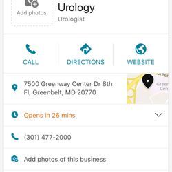 Mid Atlantic Urology Associates - Why make an 8 am appt, if they open at 9? Maybe this is why Dr Holder rolled in at a cool 8:46?? I was there since 7:55. UNACCEPTABLE!