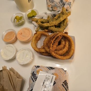 Habit Burger & Grill - 2x Charburger with Cheese, Tempura Green Beans and Onion Rings - Salad Near Me - Tukwila, Washington