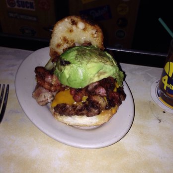 4th Base Restaurant - Under all that bacon and avocado is a burger! - Seafood Near Me - West Milwaukee, Wisconsin