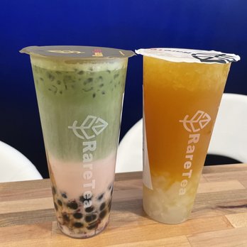 Rare Tea Sugar Land - Rose Matcha Latte and Passion Fruit Green Tea - Bubble Tea Near Me - Sugar Land, Texas