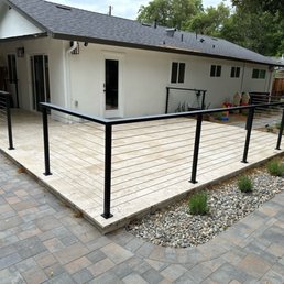 Black metal railing with stainless steel cable Black metal railing with stainless steel cable