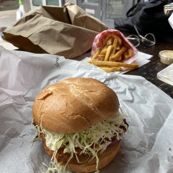 Katsu Burger - Miso Honey Tofu - Japanese Near Me - Seattle, Washington Katsu Burger - Miso Honey Tofu - Japanese Near Me - Seattle, Washington