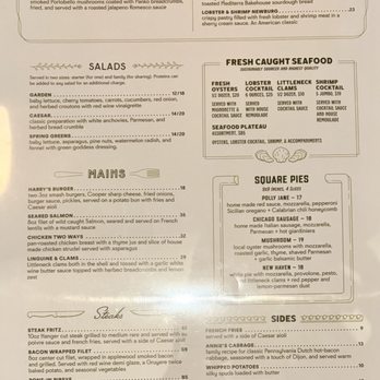 Harry & Fritz - Food menu in June 2026 - New American Near Me - Pittsburgh, Pennsylvania