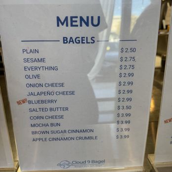 Cloud 9 Bagel - Menu - Bagels Near Me - Carrollton, Texas