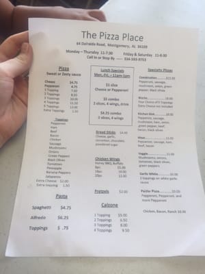 Menu photo 5 The Pizza Place Montgomery, AL Menu photo 5 The Pizza Place Montgomery, AL