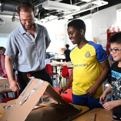 BASIS Independent Brooklyn - Students building a project in engineering class.