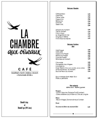 Menu photo 8 La Chambre aux Oiseaux Paris, 75 Menu photo 8 La Chambre aux Oiseaux Paris, 75