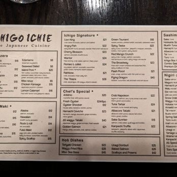 Ichigo Ichie - Menu - Japanese Near Me - Nashville, Tennessee