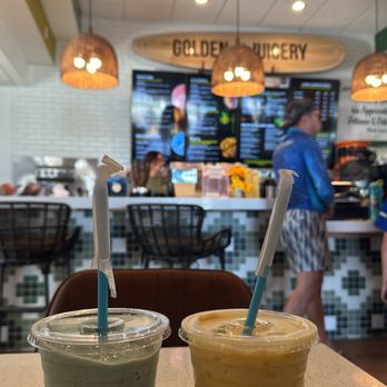 Golden Juicery - Blue wave smoothie and paradise smoothie - Coffee & Tea Near Me - Tequesta, Florida Golden Juicery - Blue wave smoothie and paradise smoothie - Coffee & Tea Near Me - Tequesta, Florida