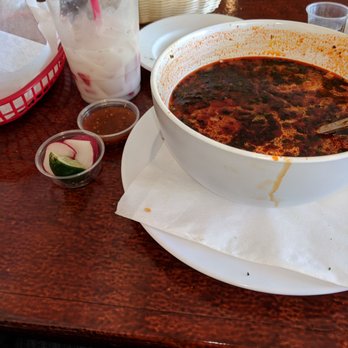 Las Tapatias - Menudo is good but pricy the homemade tortillas make up for it and the horchata is so good they put lil diced up strawberries - Mexican Near Me - Chico, California