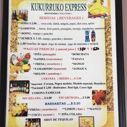 Kukurruko Express menu
