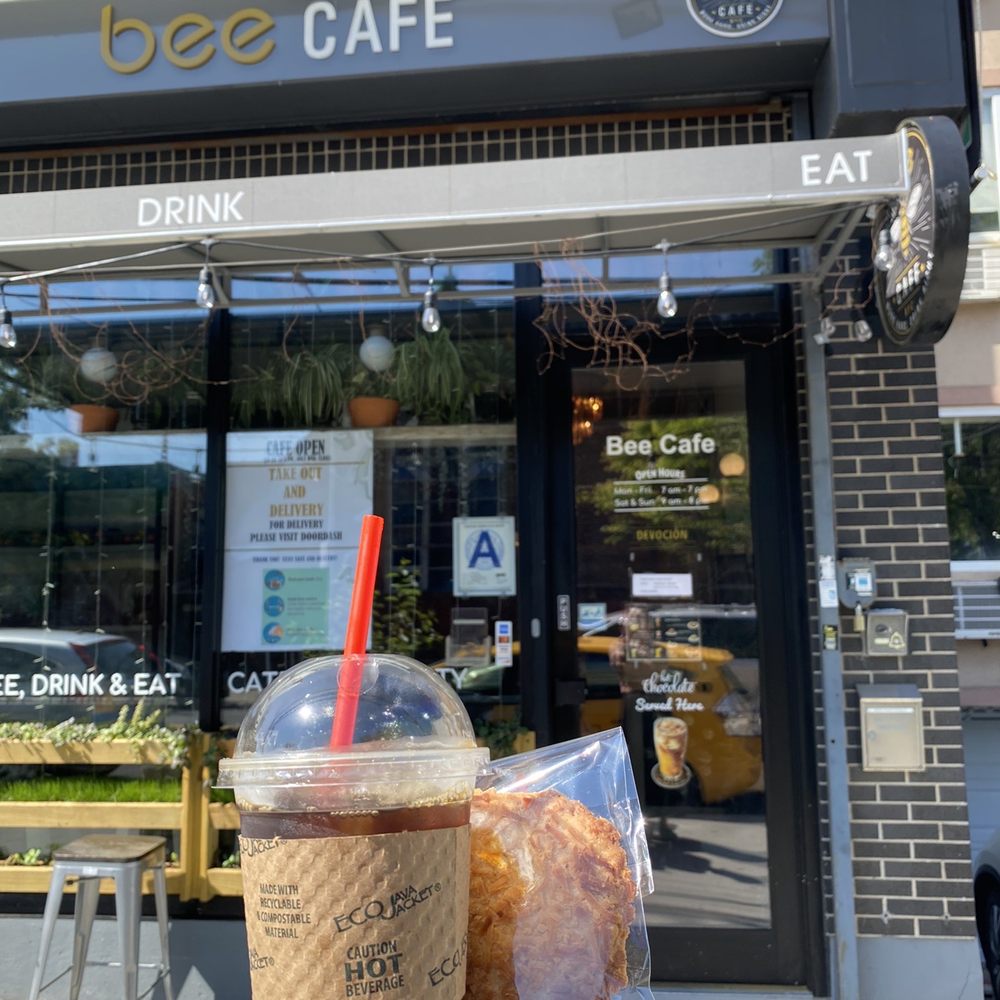 Bee Cafe - Ice coffee, coconut cookie - Cafes Near Me - Woodside, New York