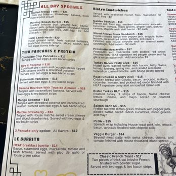 Heat Bistro - Menu Page 1 of 4 - French Near Me - San Diego, California Heat Bistro - Menu Page 1 of 4 - French Near Me - San Diego, California