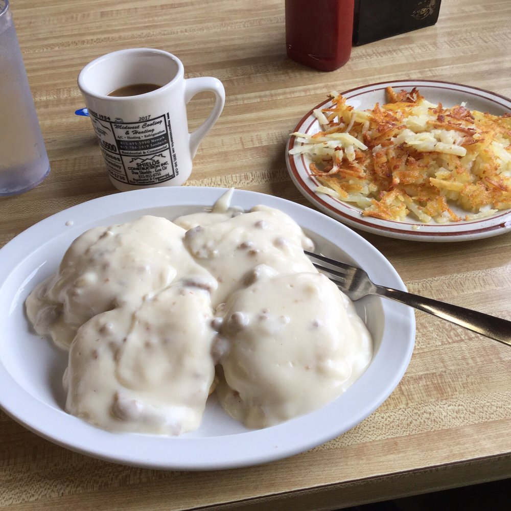 Newark's Country Kitchen - Full order biscuits and gravy and hash browns. - American Near Me - Newark, Illinois Newark's Country Kitchen - Full order biscuits and gravy and hash browns. - American Near Me - Newark, Illinois