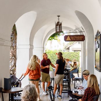 Au Bon Climat Winery - a group of people sitting at tables - Wine Tasting Room Near Me - Santa Barbara, California Au Bon Climat Winery - a group of people sitting at tables - Wine Tasting Room Near Me - Santa Barbara, California