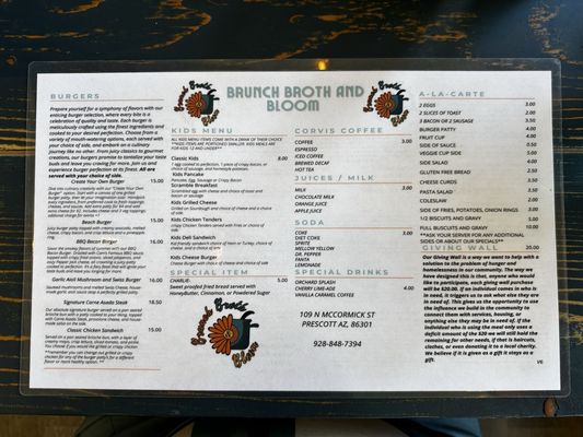 Menu photo 1 Brunch Broth & Bloom Prescott, AZ